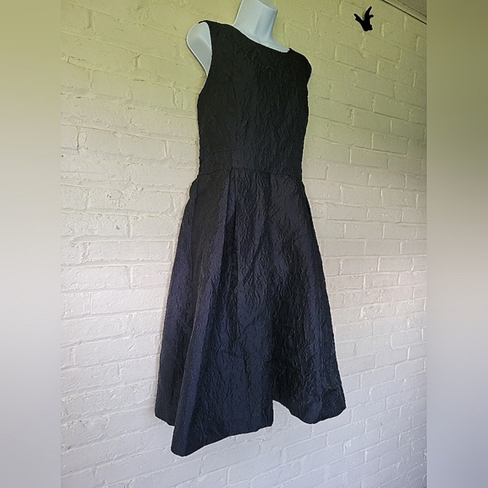 Draper James RSVP Black Rose Patterned Textured Sleeveless Dress, Womens XL